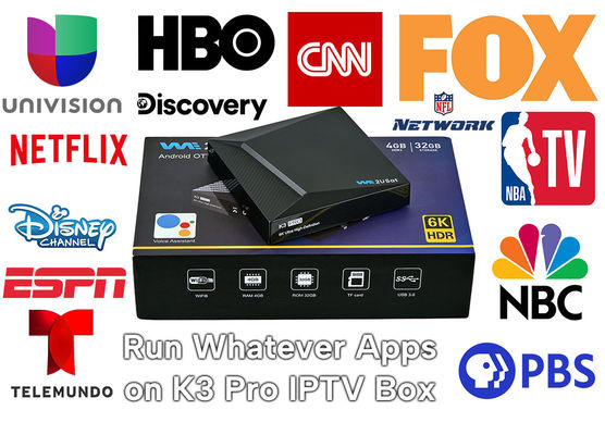 جعبه اندرویدی سیاه IPTV Box K3 Pro OTT Streaming Box جعبه هوشمند IPTV